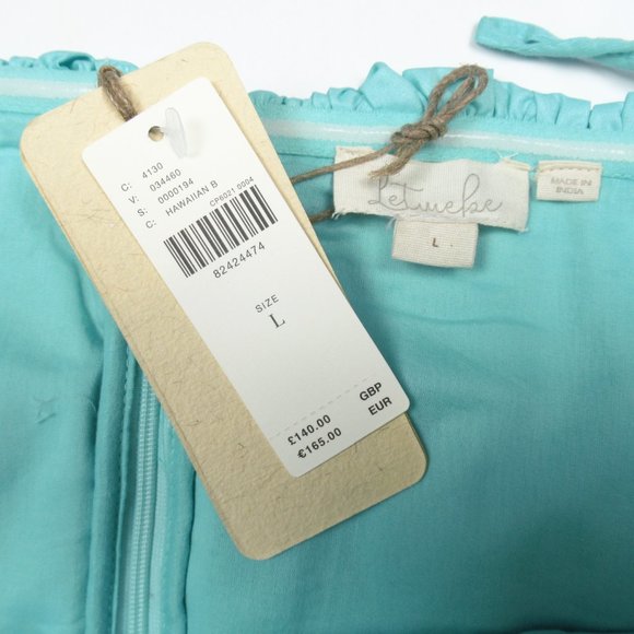 Anthropologie Let Me Be Strapless Slim Bubble Dress Hawaiian Blue - Large - Picture 12 of 13